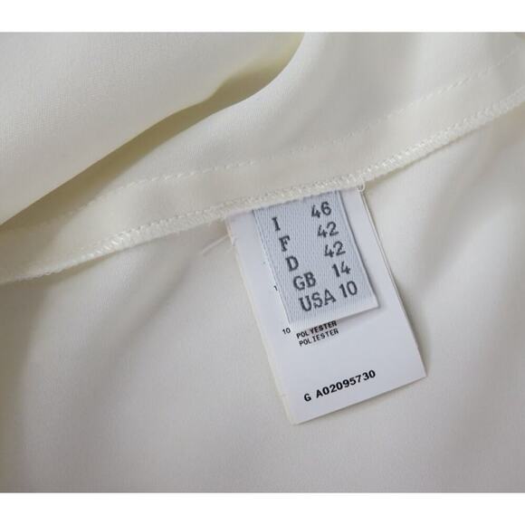 Women’s 10 Philosophy di Alberta Ferretti Ivory Pintuck Silk Blouse NWT - Picture 3 of 8